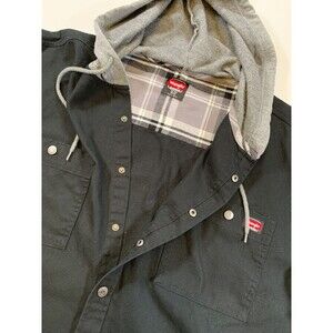 Wrangler Duck Canvas Jacket Mens 2XL Unlined Hooded Long Sleeve Shacket Shirt